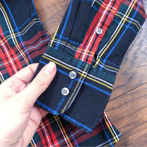 SOLD J Crew • Slim Stretch Perfect Shirt button down black Stewart Tartan plaid - Picture 10 of 14